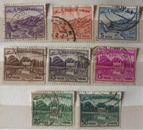 Pakistan - 1962-1970 - Pictorial Definitive - 8 Used stamps
