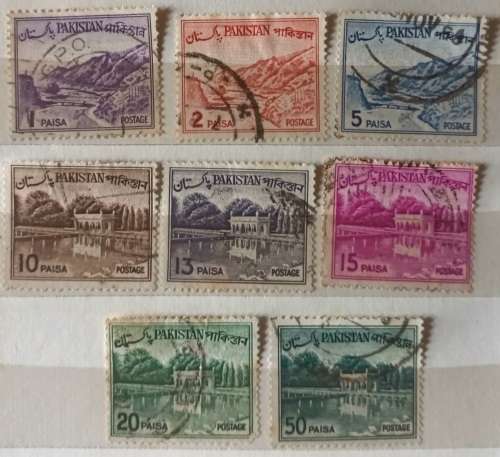Pakistan - 1962-1970 - Pictorial Definitive - 8 Used stamps
