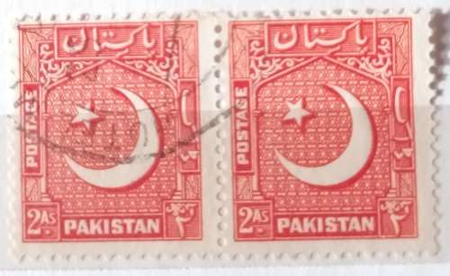 Pakistan Dominion - 1947-55 - Crescent Moon - Pair of Used stamps