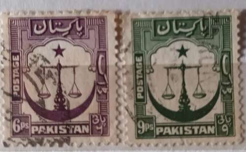 Pakistan - 1948 - Scales of Justice (Part Definitive) - 2 Used stamps