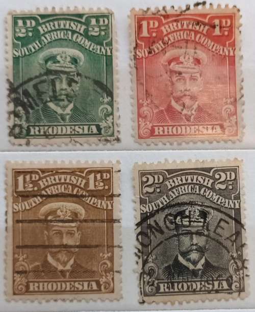 British South Africa Company - Rhodesia - 1913-22 - Admirals - 4 Used stamps