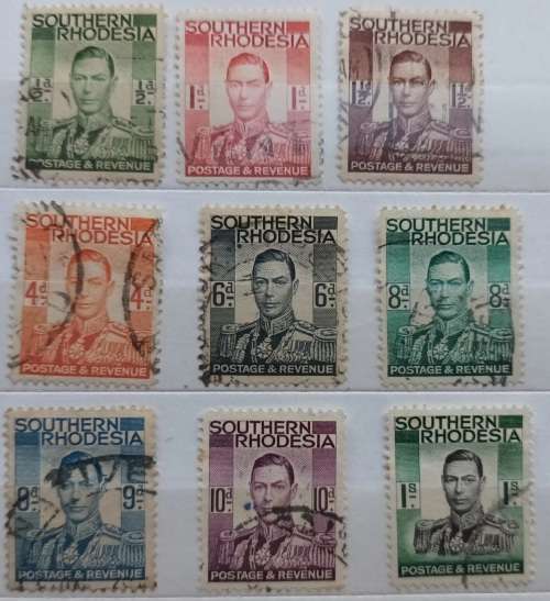 Southern Rhodesia - 1937 - George VI - Definitives - 9 Used stamps