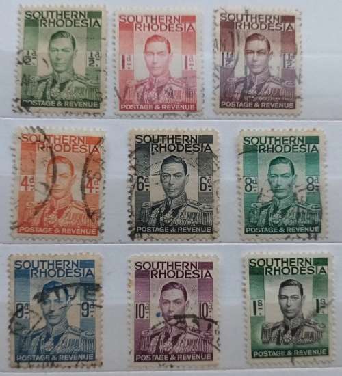 Southern Rhodesia - 1937 - George VI - Definitives - 9 Used stamps
