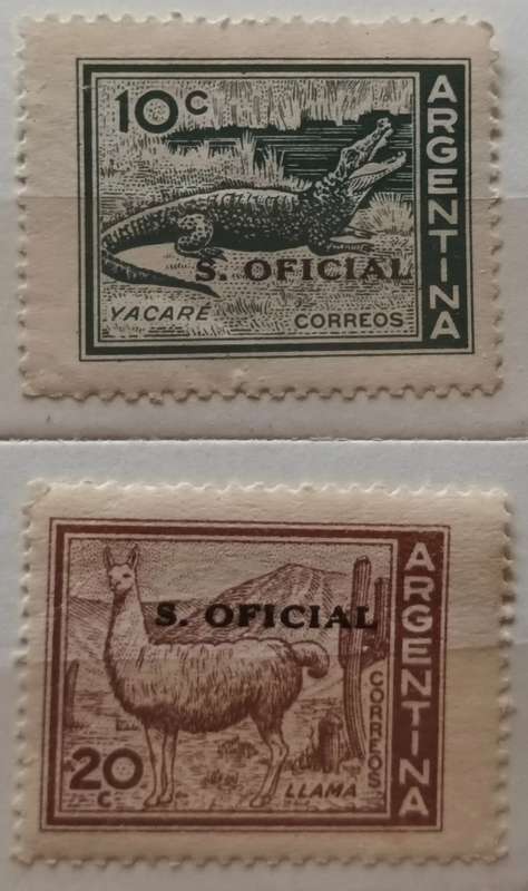 Argentina - 1959 - Animal Definitive (Official) - 2 Unused stamps