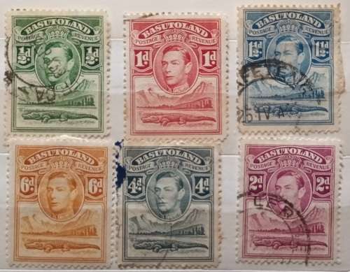 Basutoland - 1938 - George VI - 6 Used (some hinged) stamps