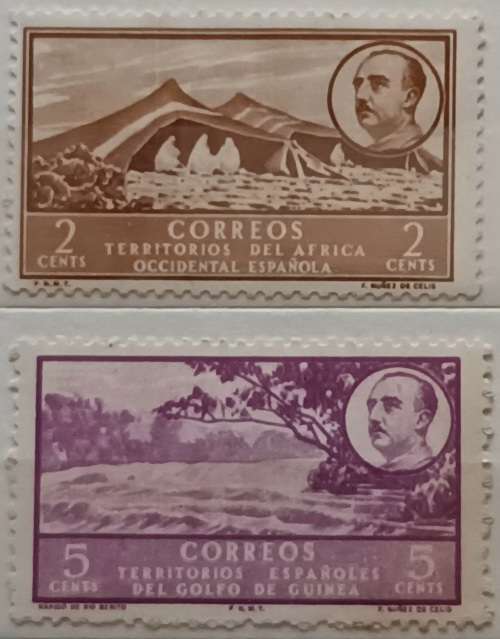 Spanish West Africa - 1950 - Local Motifs - 2 Unused Hinged stamps