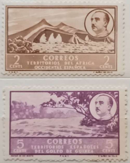 Spanish West Africa - 1950 - Local Motifs - 2 Unused Hinged stamps