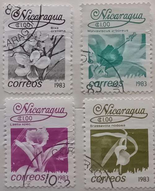 Nicaragua - 1983 - Flowers - 4 Used stamps