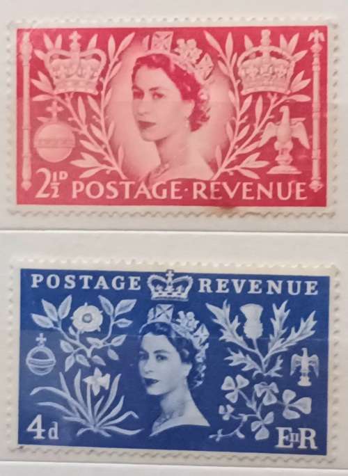 GB - 1953 - Elizabeth II Coronation - 2 Unused Stamps