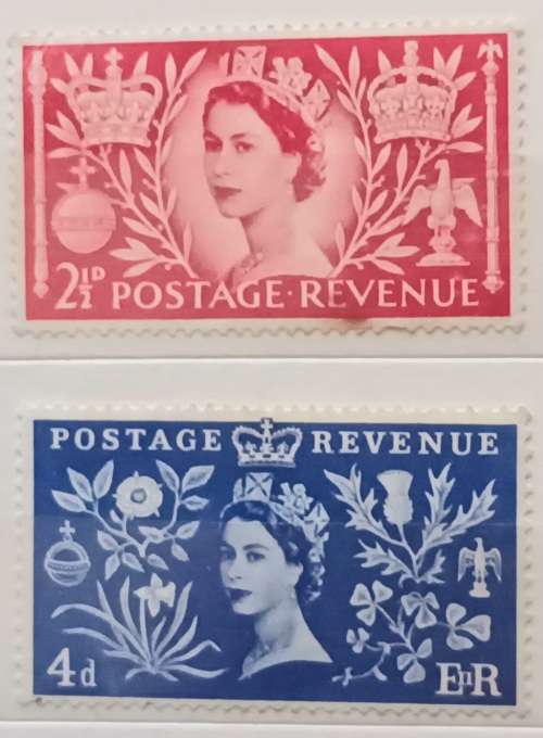 GB - 1953 - Elizabeth II Coronation - 2 Unused Stamps