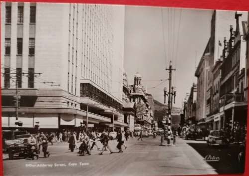 Vintage Black and White Postcard - Adderley Street, Cape Town - Unused (Artco 840)