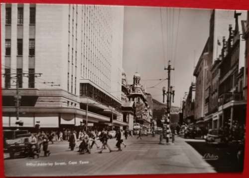 Vintage Black and White Postcard - Adderley Street, Cape Town - Unused (Artco 840)