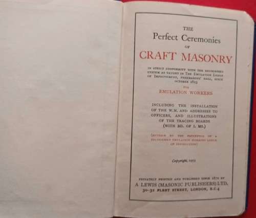 The Perfect Ceremonies for Craft Masonry for Emulation Workers - Hardcover Pocket Book