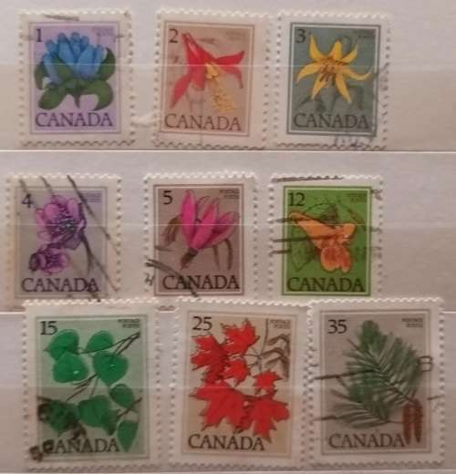 Canada - 1977 - Flower and Tree Definitives - 9 Used stamps