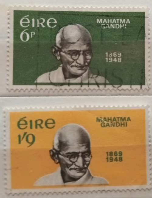 Ireland (Eire) - 1969 - Mahatma Gandhi - Set of 2 Used stamps