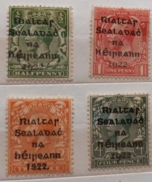 Ireland - 1922 - George V - Eire Issue Overprint - 4 Mint stamps