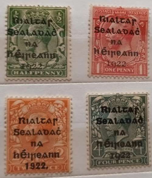 Ireland - 1922 - George V - Eire Issue Overprint - 4 Mint stamps