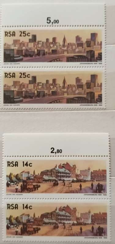 RSA - 1986 - Johannesburg the Golden City - 2 Pairs of Mint stamps