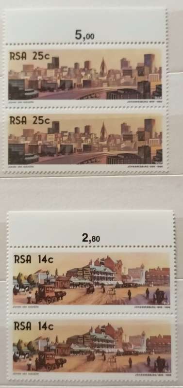 RSA - 1986 - Johannesburg the Golden City - 2 Pairs of Mint stamps