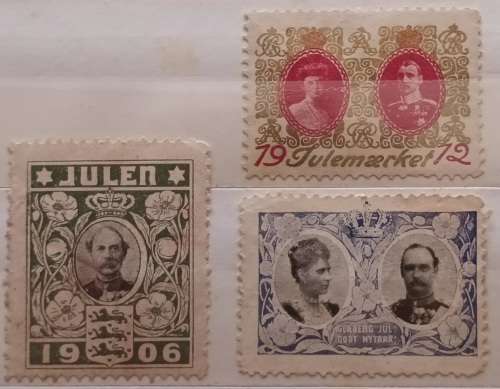 Denmark - Charity Stamps - 1906, 1907, 1912 - 3 Unused stamps