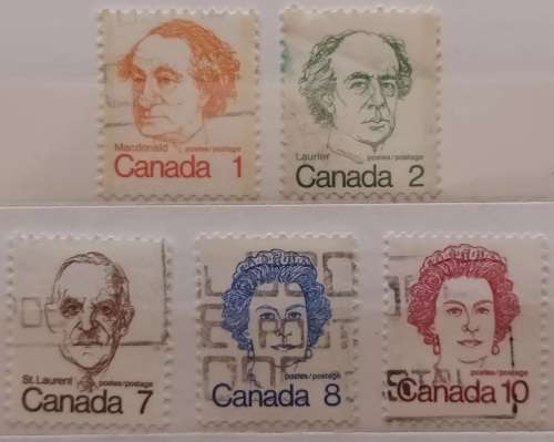 Canada - 1973 - Caricature Definitives - 5 Used stamps