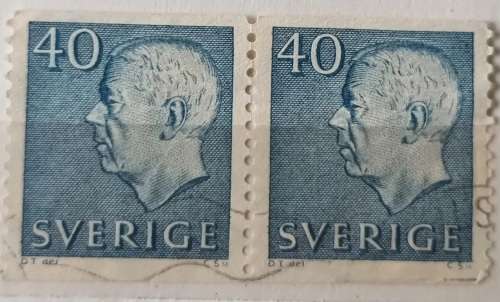 Sweden - 1961 - Gustaf VI Adolf - Pair of  Used stamps