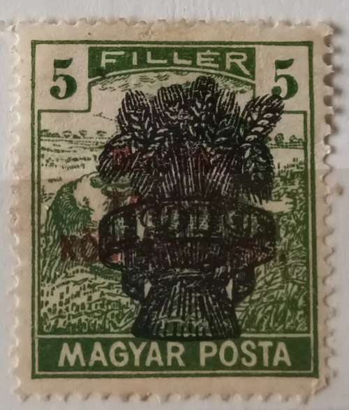 Hungary - 1920 - Communist surcharge O/print with Sheaf of Wheat and 1919 - 1 Unused Hinged stamp