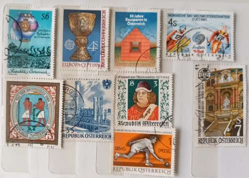 Austria - Mixed Lot of 9 Used stamps