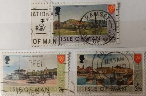Isle of Man - 1973 - Manx Scenery definitive - 3 Used stamps