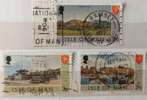 Isle of Man - 1973 - Manx Scenery definitive - 3 Used stamps