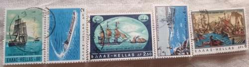 Greece - Theme: Ships - 5 Used stamps