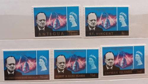GB - 1964 - Winston Churchill Omnibus - Mixed Lot of 5 Unused Hinged