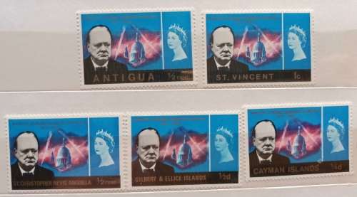 GB - 1964 - Winston Churchill Omnibus - Mixed Lot of 5 Unused Hinged