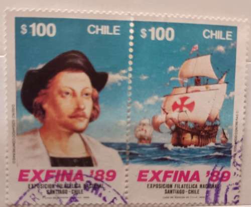 Chile - 1989 - Exfina - Pair of Used stamps