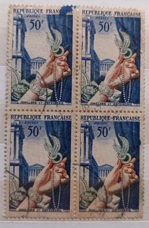 France - 1938 - Jewellery commemorative - Block of 4 Used stamps