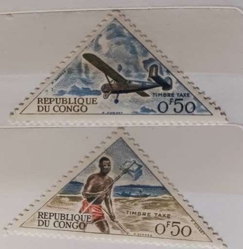 Congo - 1961 - Post runner, Holste Broussard monoplane - 2 Unused Postage Due stamps