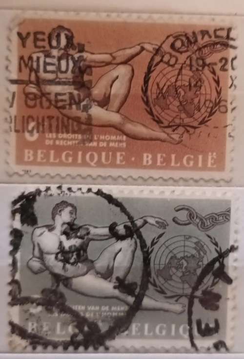 Belgium - 1962 - Human Rights - Set of 2 Used stamps