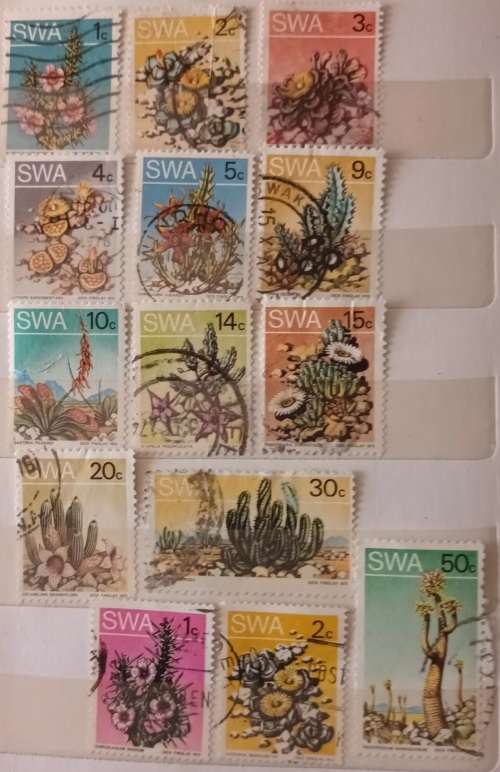 South West Africa - 1973 - Succulents - 14 Used (some Hinged) stamps