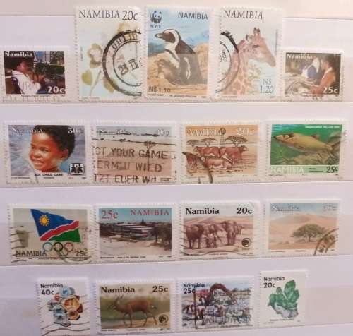 Namibia - Mixed Lot of 17 Used stamps