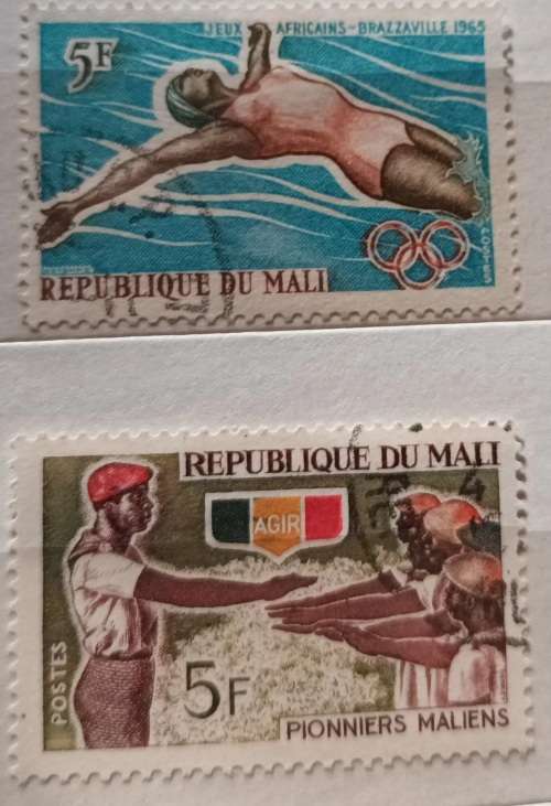 Mali -  1965 1st African Games, Brazzaville and 1966 Young Pioneers - 2 Used Hinged stamps
