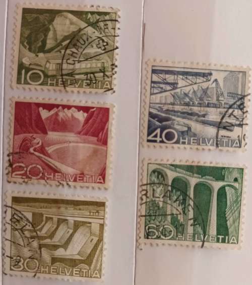Switzerland - 1949 - Viaducts and Bridges - 5 Used hinged stamps