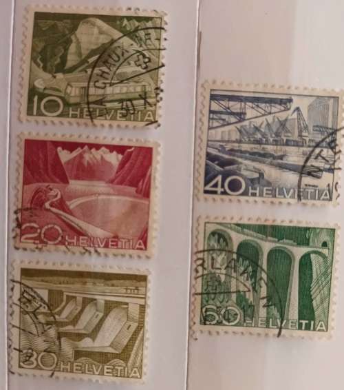 Switzerland - 1949 - Viaducts and Bridges - 5 Used hinged stamps