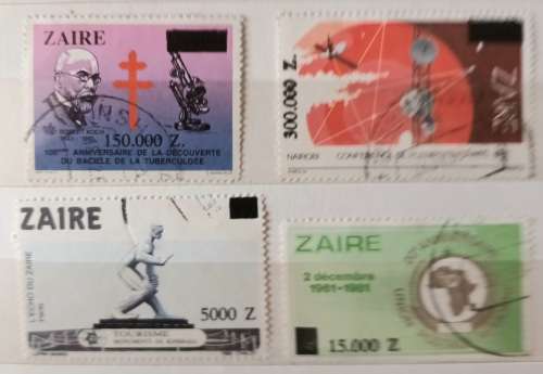 Zaire - 1980`s - Mixed Lot of 4 Used stamps