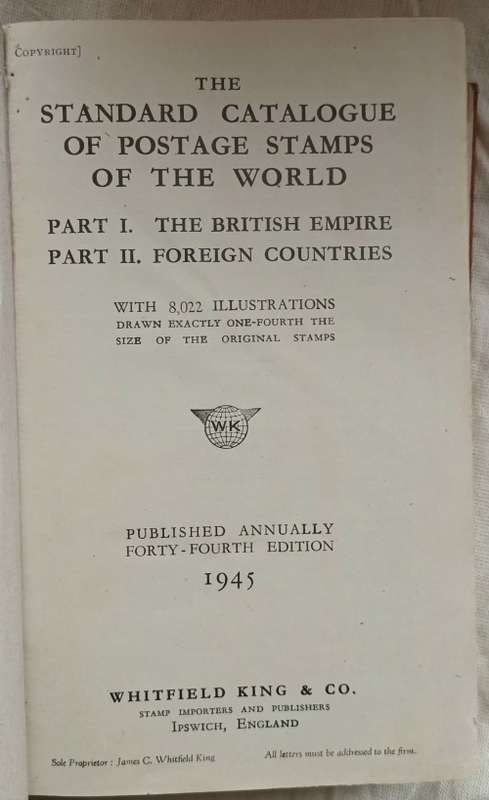 The Standard Catalogue of the Postal Stamps of the World - 1945 Edition - Hardcover