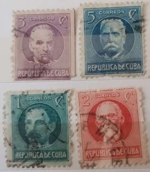 Cuba - 1917 - Politicians - 4 Used Hinged stamps