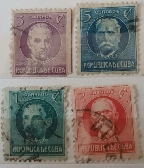Cuba - 1917 - Politicians - 4 Used Hinged stamps