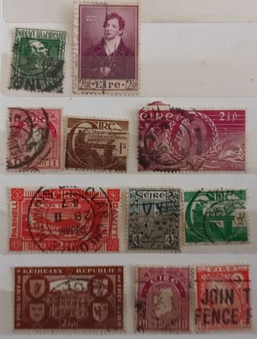 Ireland (Eire) - Mixed Lot of 11 Used stamps