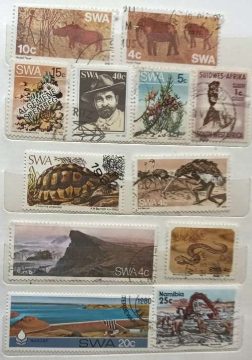 South West Africa - Mixed Lot of 12 Used stamps