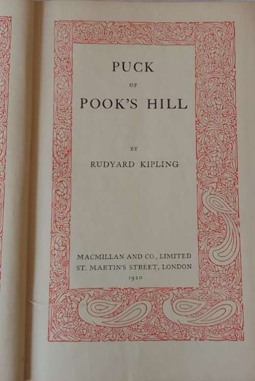 Puck Of Pook`s Hill - Rudyard Kipling - Hardcover 1920