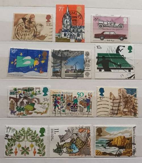 GB - Mixed Lot of  12 Used stamps